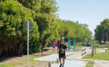 Parque Central Las Colonias: avanzan las obras de la nueva senda aérobica