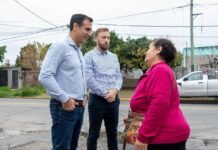 Julián Álvarez y Federico Otermín recorrieron obras en el Corredor Lynch