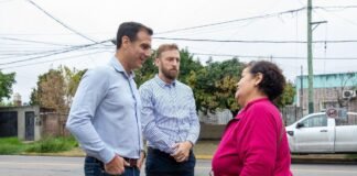 Julián Álvarez y Federico Otermín recorrieron obras en el Corredor Lynch