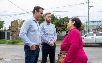 Julián Álvarez y Federico Otermín recorrieron obras en el Corredor Lynch