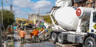 Lanús: realizan obras de pavimentación en el Barrio Villa Obrera